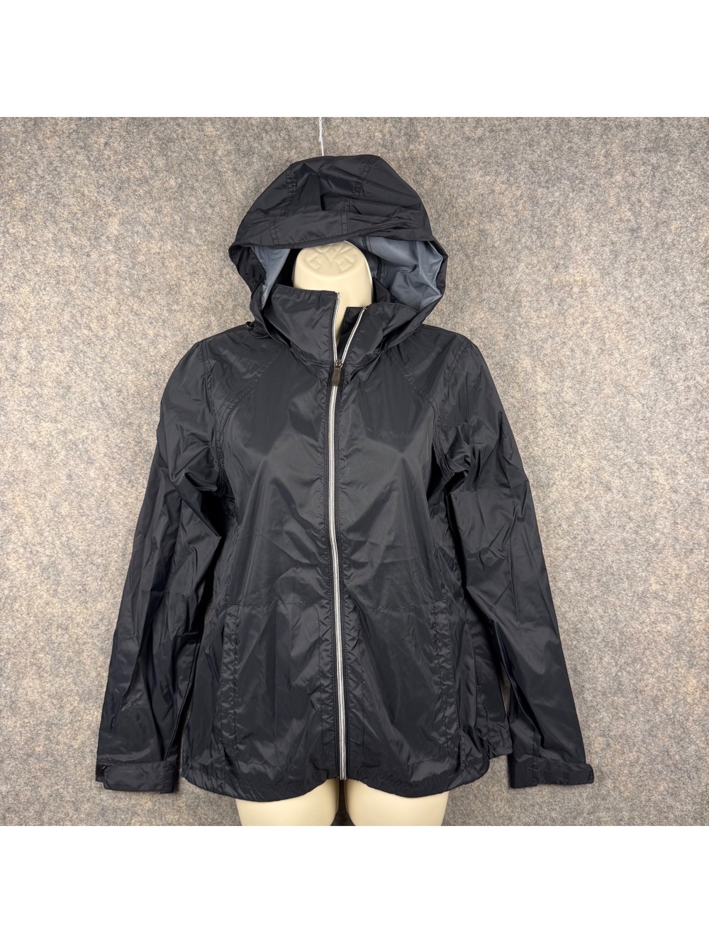 Columbia Switchback II Omni-Shield Hooded Rain Jacket Black Women Small 005
